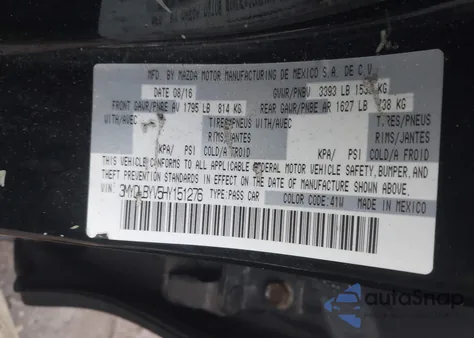 2017 Toyota Yaris Ia z USA, uszkodzony, nr VIN 3MYDLBYV5HY151276